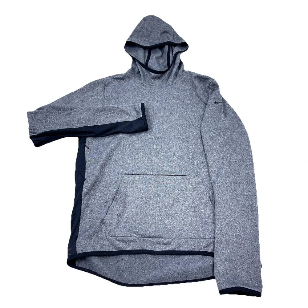 Nike Hoodie Women Large Gray Black Therma Fit Sweatshirt Sweater Performance A72